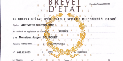 Brevet d'état VTT reconue par jeunesse et sport
